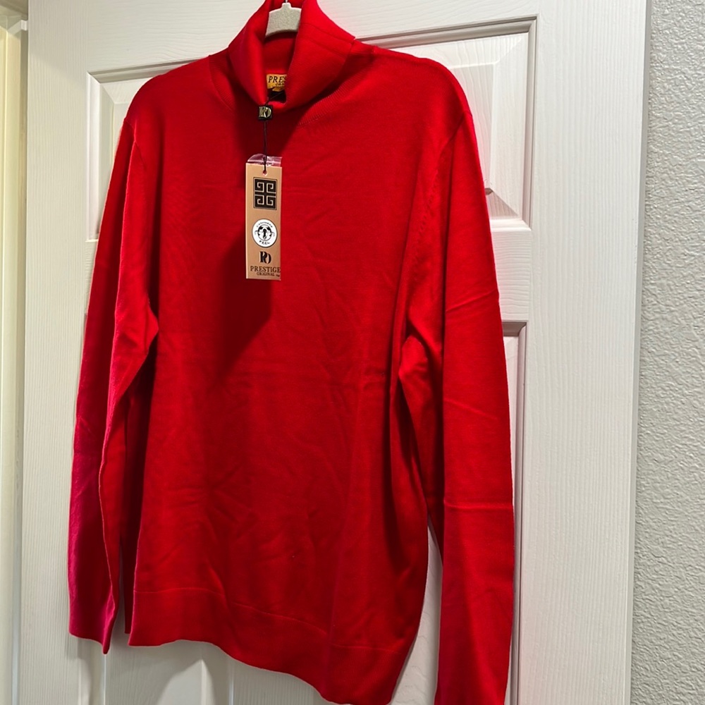 Red turtleneck